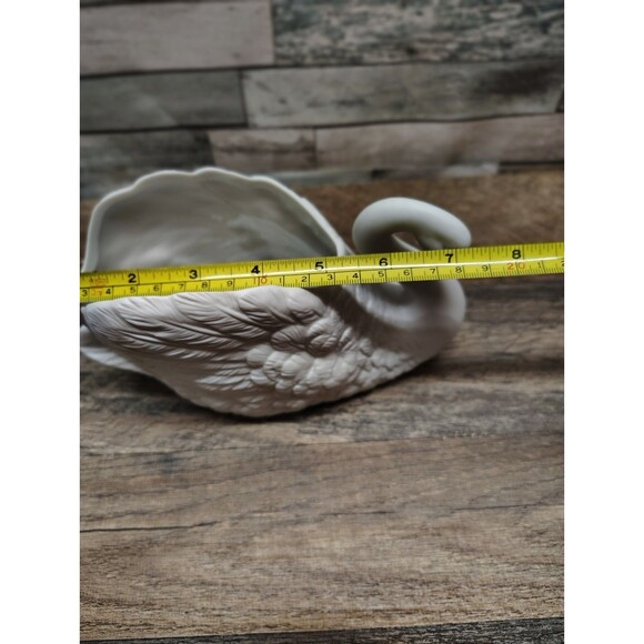 White Swan Planter Pot Bird 1988 Made In Taiwan Vintage Porcelain F.T.D.A. - Picture 7 of 8